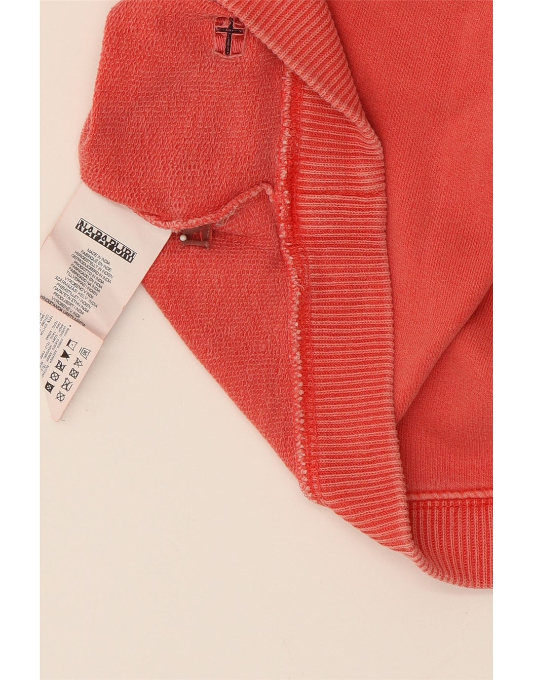NAPAPIJRI Womens Graphic Sweatshirt Jumper UK 14 Medium Red Cotton Vintage Napapijri and Second-Hand Napapijri from Messina Hembry 