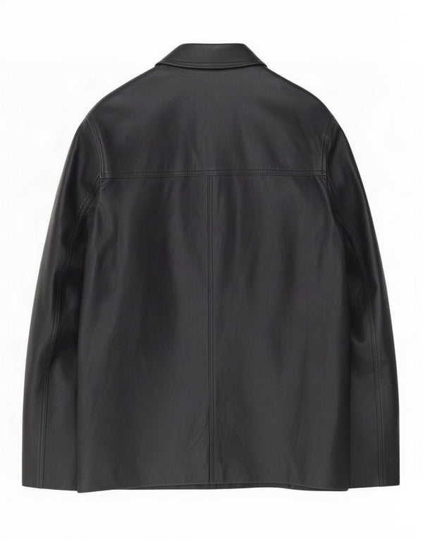 Giacca in pelle vintage da uomo UK 40 grande nera