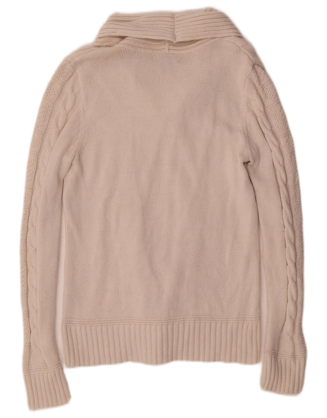 Maglione da donna Chaps con collo a scialle UK 12 Cotone bianco medio