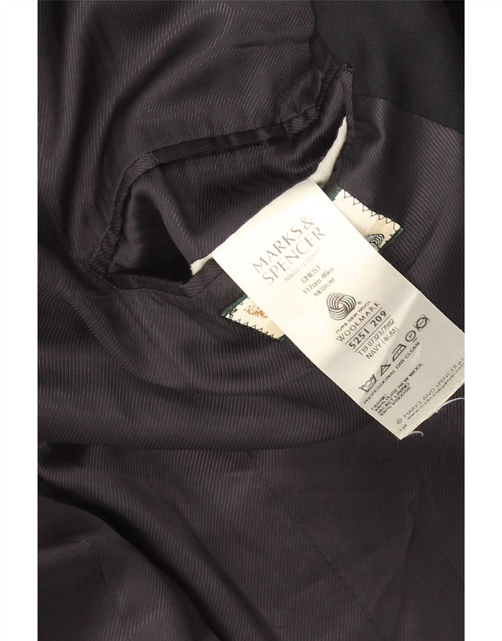 Marks & Spencer Giacca blazer a 3 bottoni da uomo UK 46 XL Blu navy in lana vergine