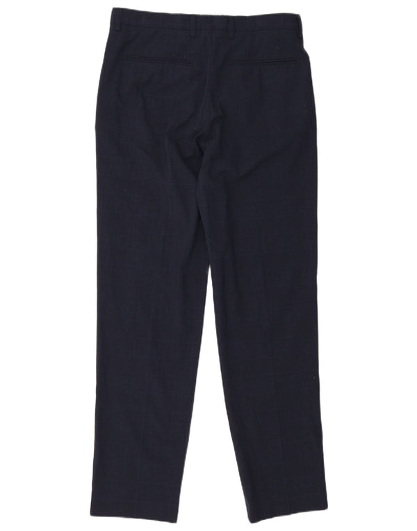 Pantaloni chino slim da uomo Zara EU 38 Small W30 L29 Poliestere a quadri blu navy