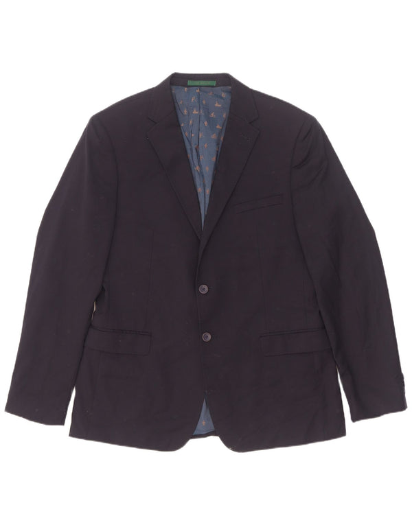 Giacca blazer da uomo a 2 bottoni vestibilità moderna Ted Baker taglia 42 XL lana blu navy