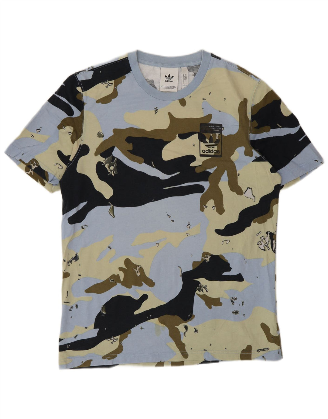 T-shirt da uomo Adidas Top media in cotone mimetico multicolore
