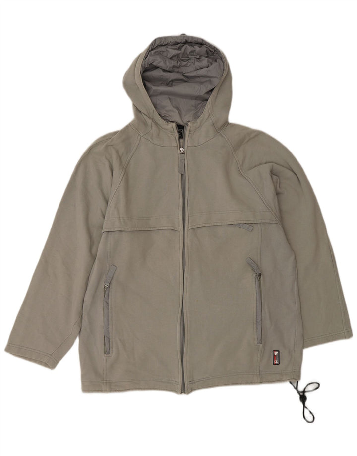 Maglione con cappuccio e zip da uomo CHAMPION in cotone grigio medio