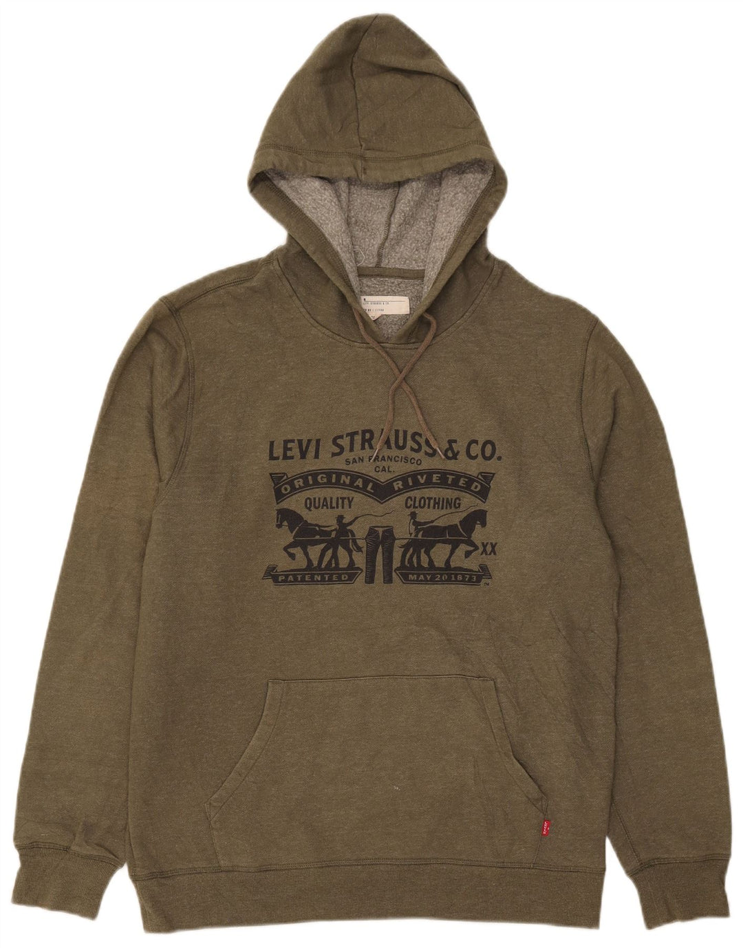 Maglione con cappuccio grafico da uomo Levi's in cotone kaki medio