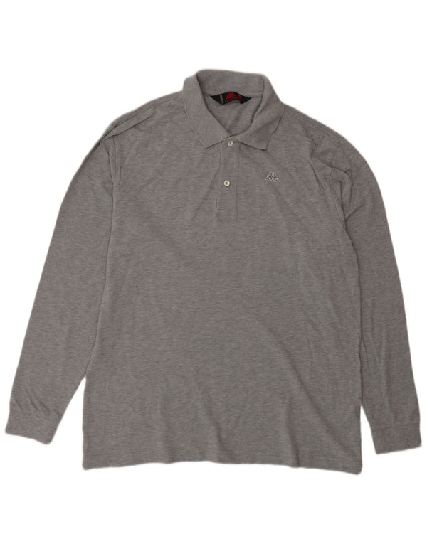 Polo Kappa Uomo Manica Lunga XL Cotone Grigio