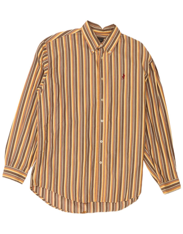 Camicia da uomo Regular Fit Marlboro Classics XL in cotone a righe marroni