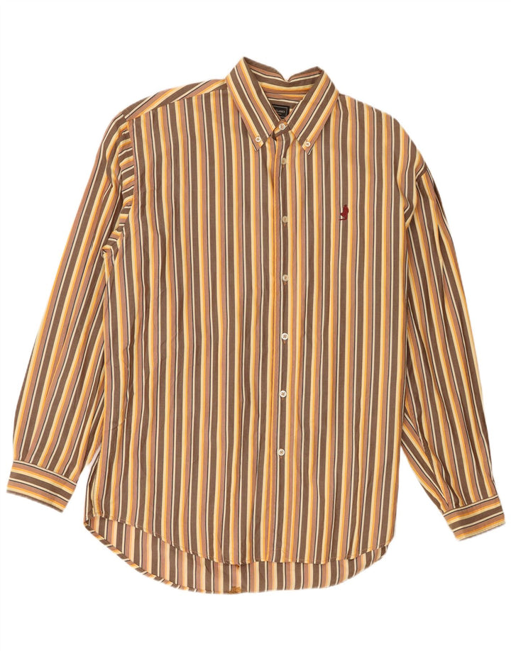 Camicia da uomo Regular Fit Marlboro Classics XL in cotone a righe marroni