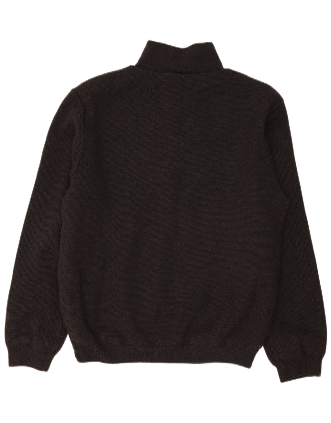 Maglione vintage da uomo con zip e collo grande in lana nera