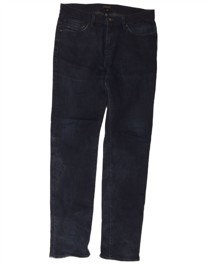 Jeans slim da uomo Ted Baker W32 L31 cotone blu navy