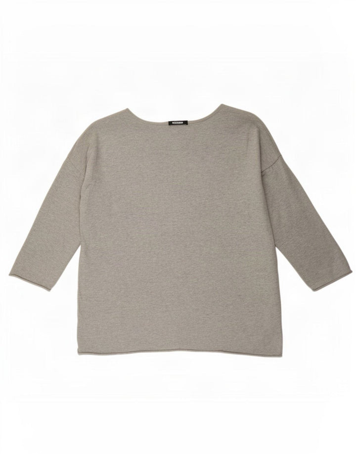 Top grafico da donna Gap manica 3/4 UK 16 grande grigio