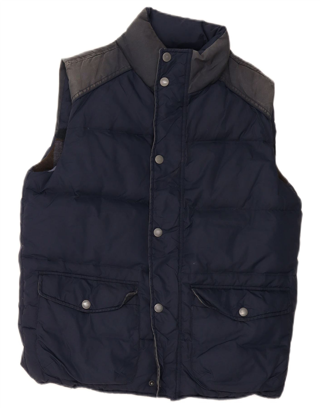 Gilet imbottito da uomo FAT FACE UK 38 nylon color block medio blu navy