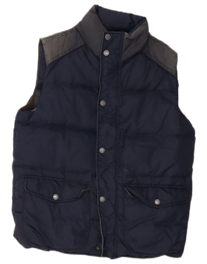 Gilet imbottito da uomo FAT FACE UK 38 nylon color block medio blu navy
