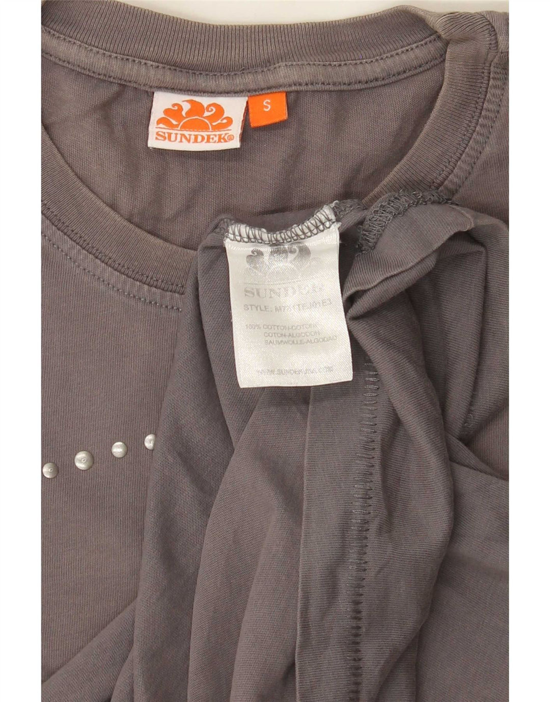 T-shirt grafica da uomo Sundek Top piccola in cotone grigio