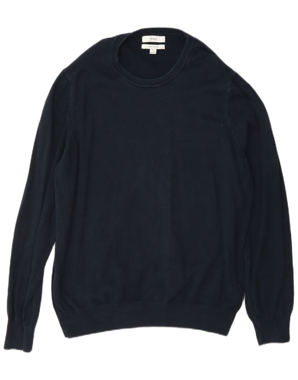 Maglione maglione girocollo da uomo Marks & Spencer XL blu navy classico