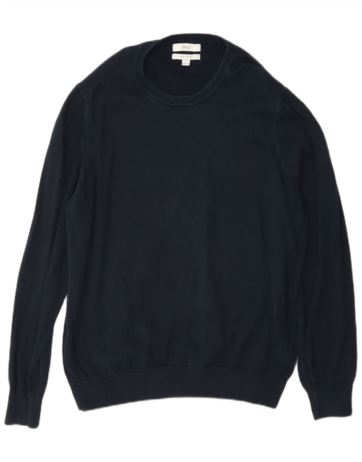 Maglione maglione girocollo da uomo Marks & Spencer XL blu navy classico