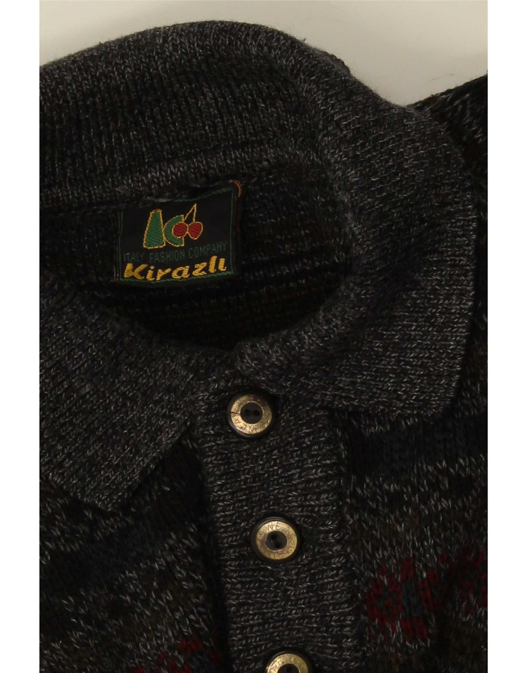 Polo vintage da uomo XL grigia Fair Isle