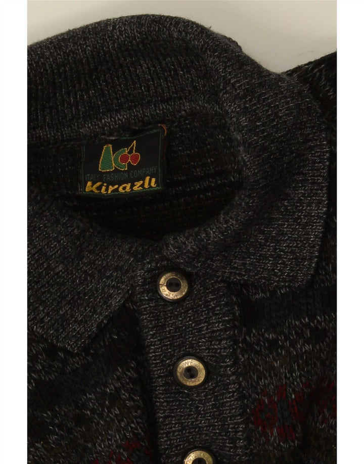 Polo vintage da uomo XL grigia Fair Isle