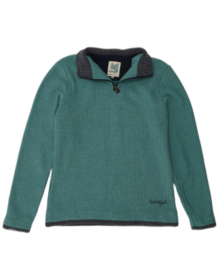 Maglione in pile oversize con zip e collo da donna Weird Fish UK 10 piccolo verde