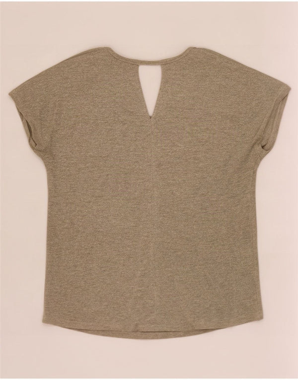 Massimo Dutti T-shirt oversize da donna UK 6 XS Beige Viscosa