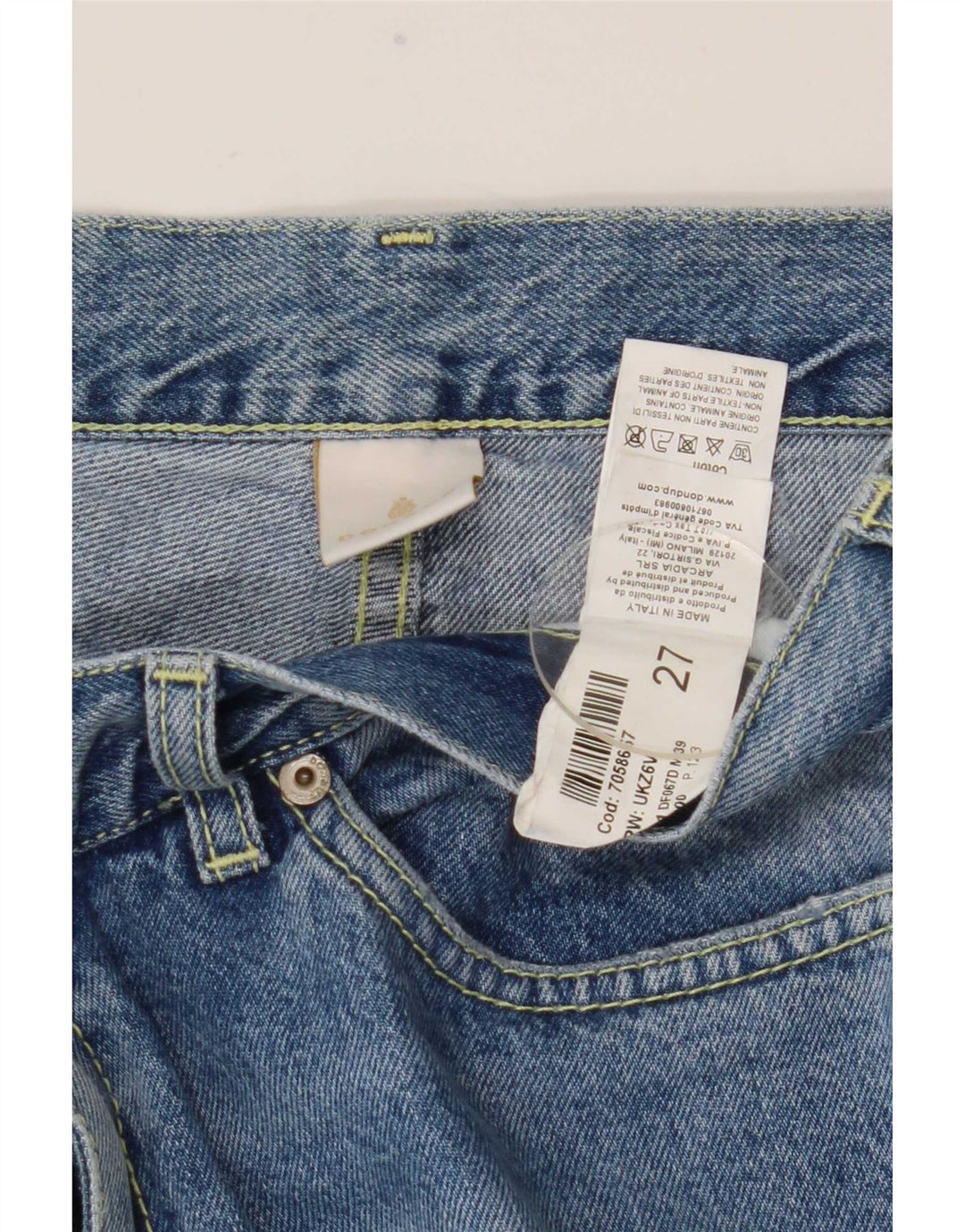 Dondup Jeans dritti invecchiati da donna W27 L28 cotone blu
