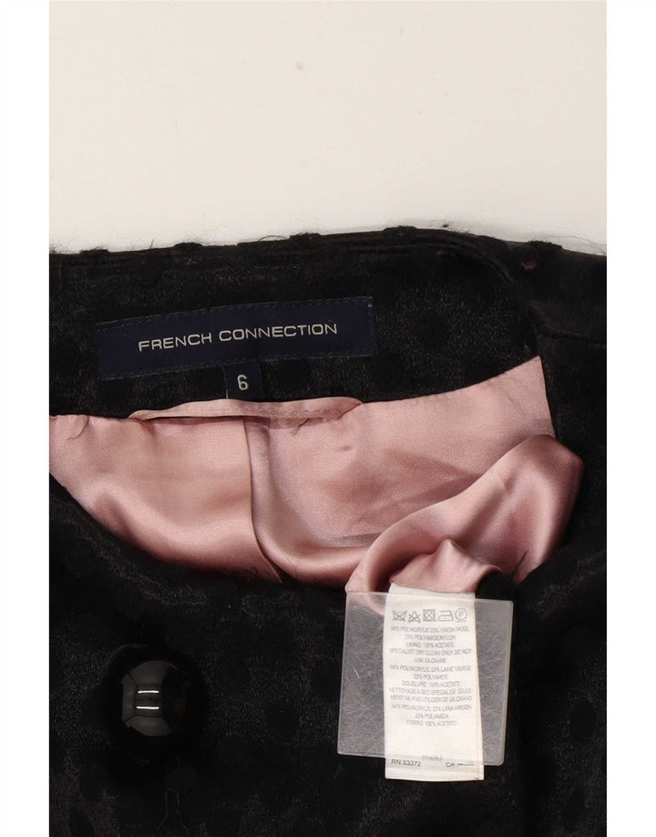 Cappotto doppiopetto da donna French Connection UK 6 XS Nero geometrico