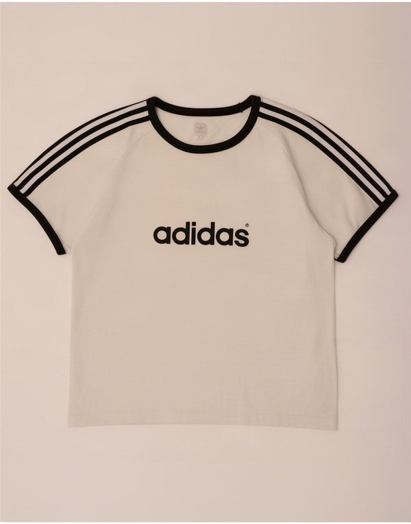 Adidas Womens T-Shirt Top UK 18 XL White Cotton