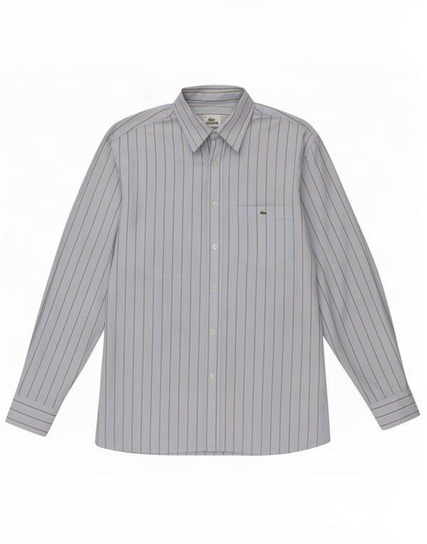 Camicia da uomo Lacoste taglia 38 piccola in cotone a righe blu