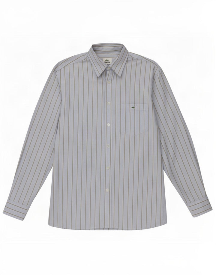 Camicia da uomo Lacoste taglia 38 piccola in cotone a righe blu