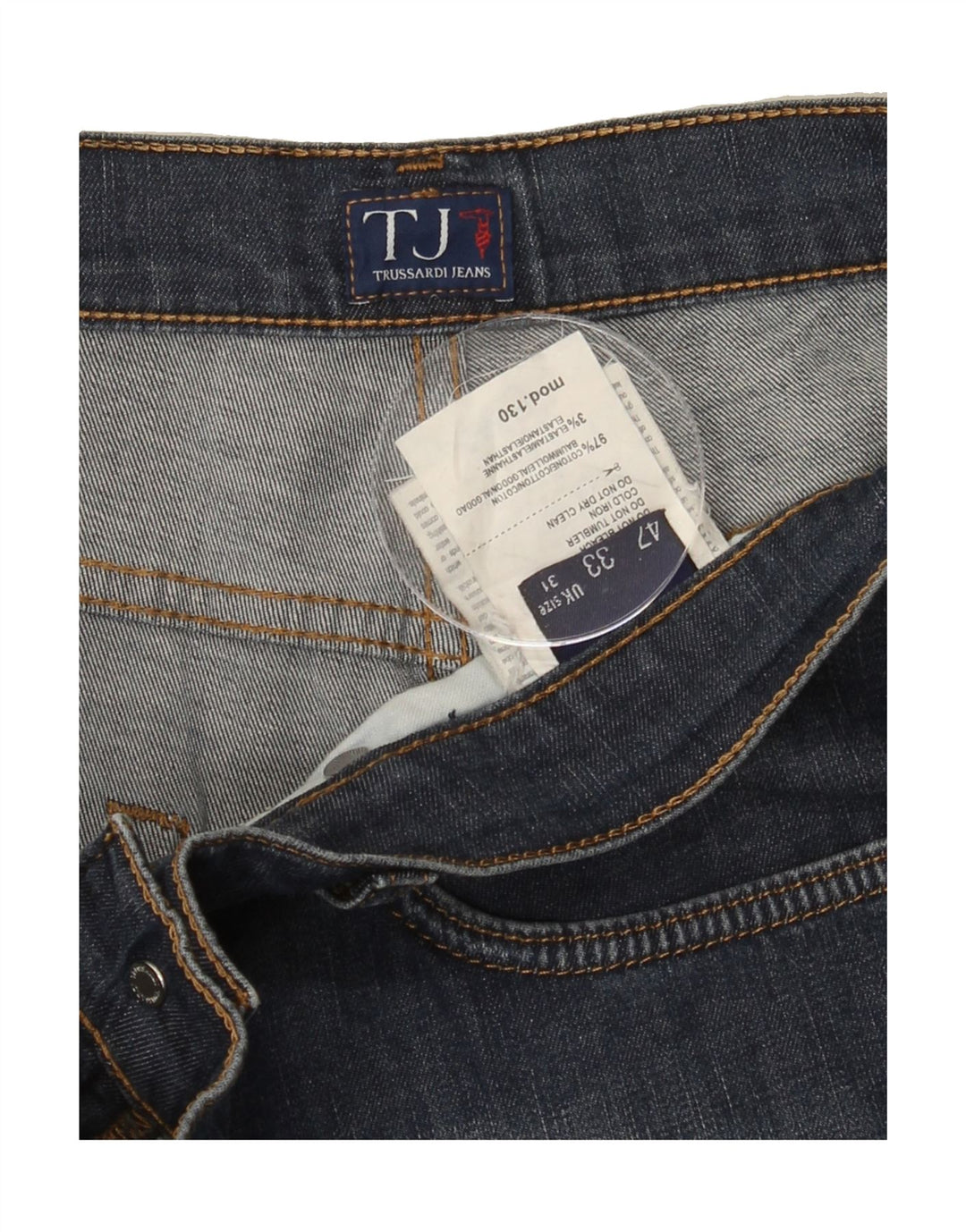 TRUSSARDI Womens Straight Jeans W31 L30 Blue Cotton Vintage Trussardi and Second-Hand Trussardi from Messina Hembry 