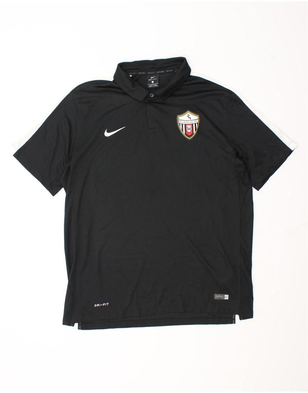Polo grafica da uomo Nike Dri Fit grande in poliestere color block nero