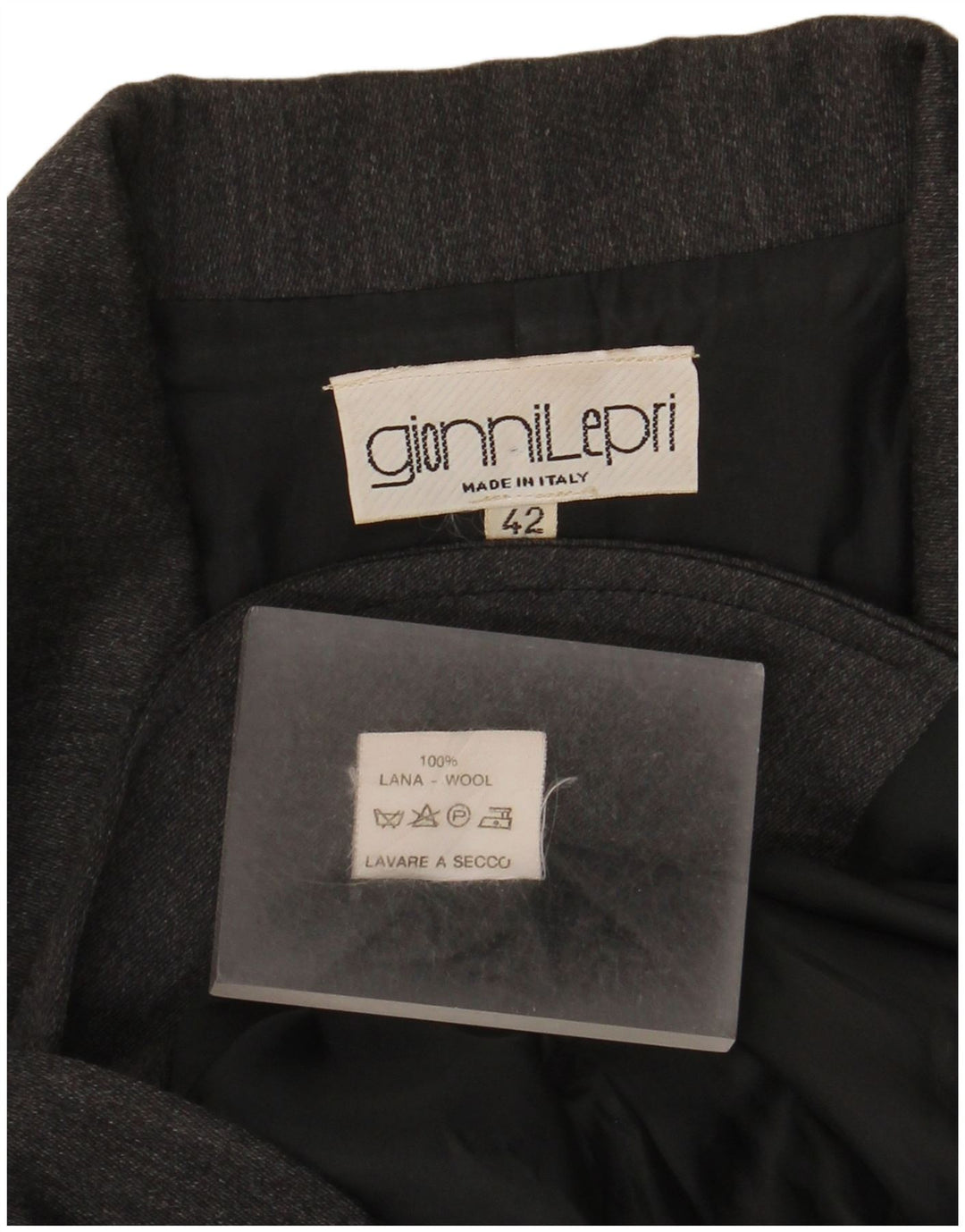 Giacca blazer vintage da donna a 3 bottoni IT 42 in lana grigio medio