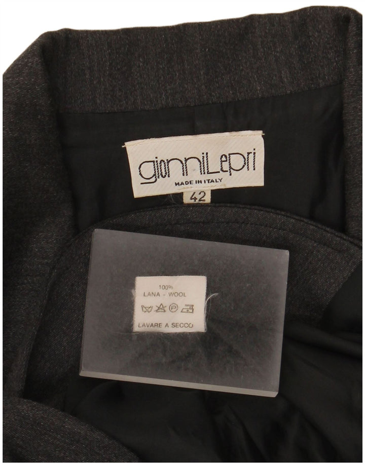 Giacca blazer vintage da donna a 3 bottoni IT 42 in lana grigio medio