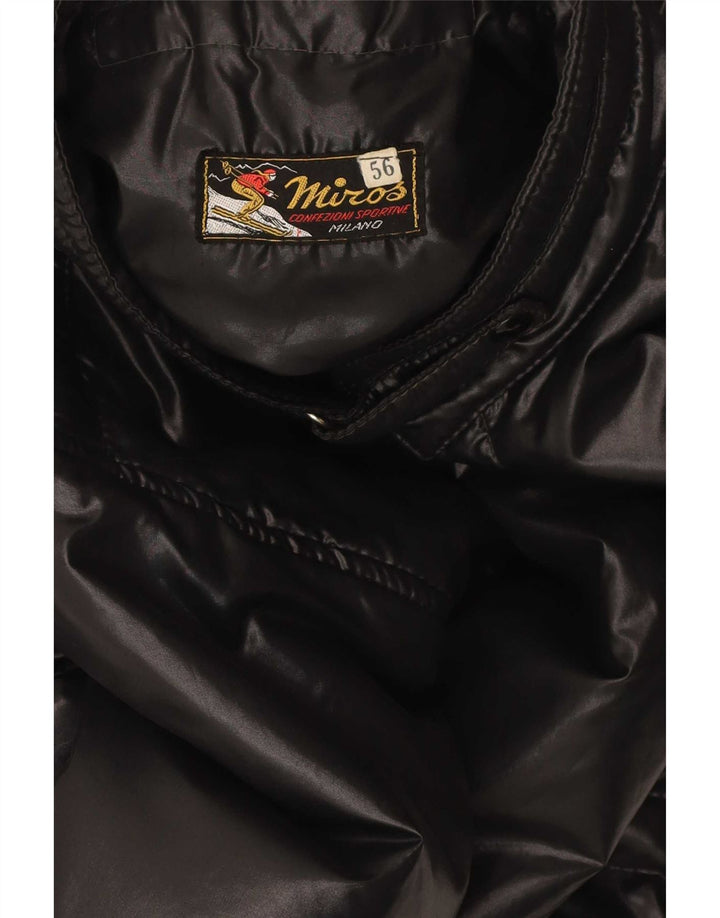 Giacca imbottita vintage da uomo IT 56 3XL in cotone nero