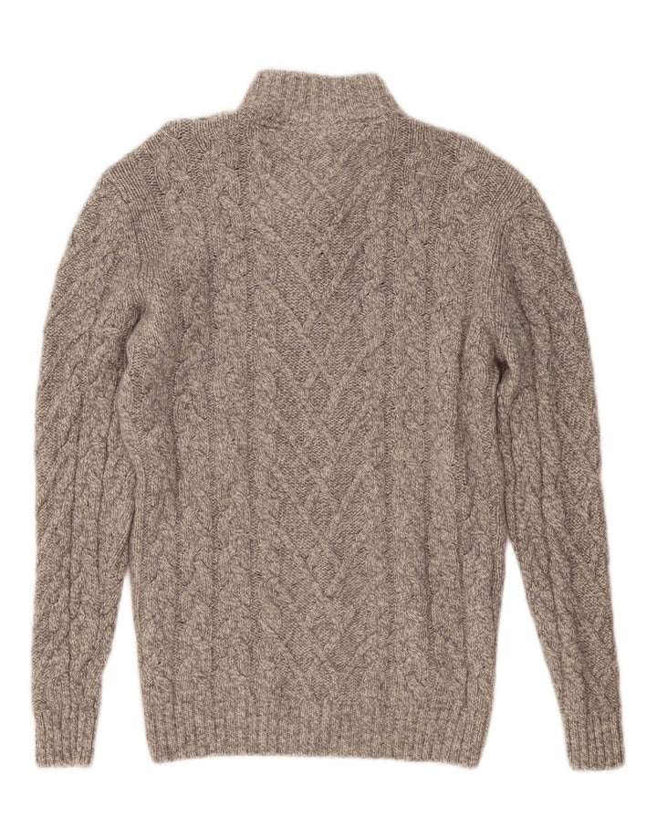 WESTBURY Maglione da uomo con collo a bottoni in lana grigio medio