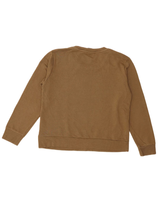 Felpa grafica da donna Dkny, maglione UK 14, cotone kaki medio