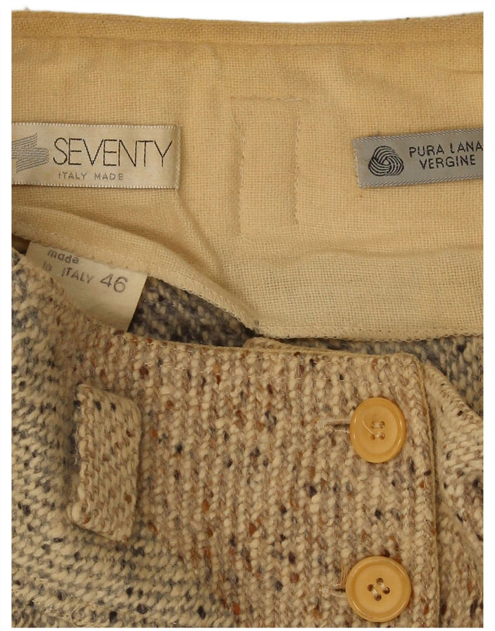 Gonna longuette da donna Seventy IT 46 Large W30 Beige Patchwork in lana vergine