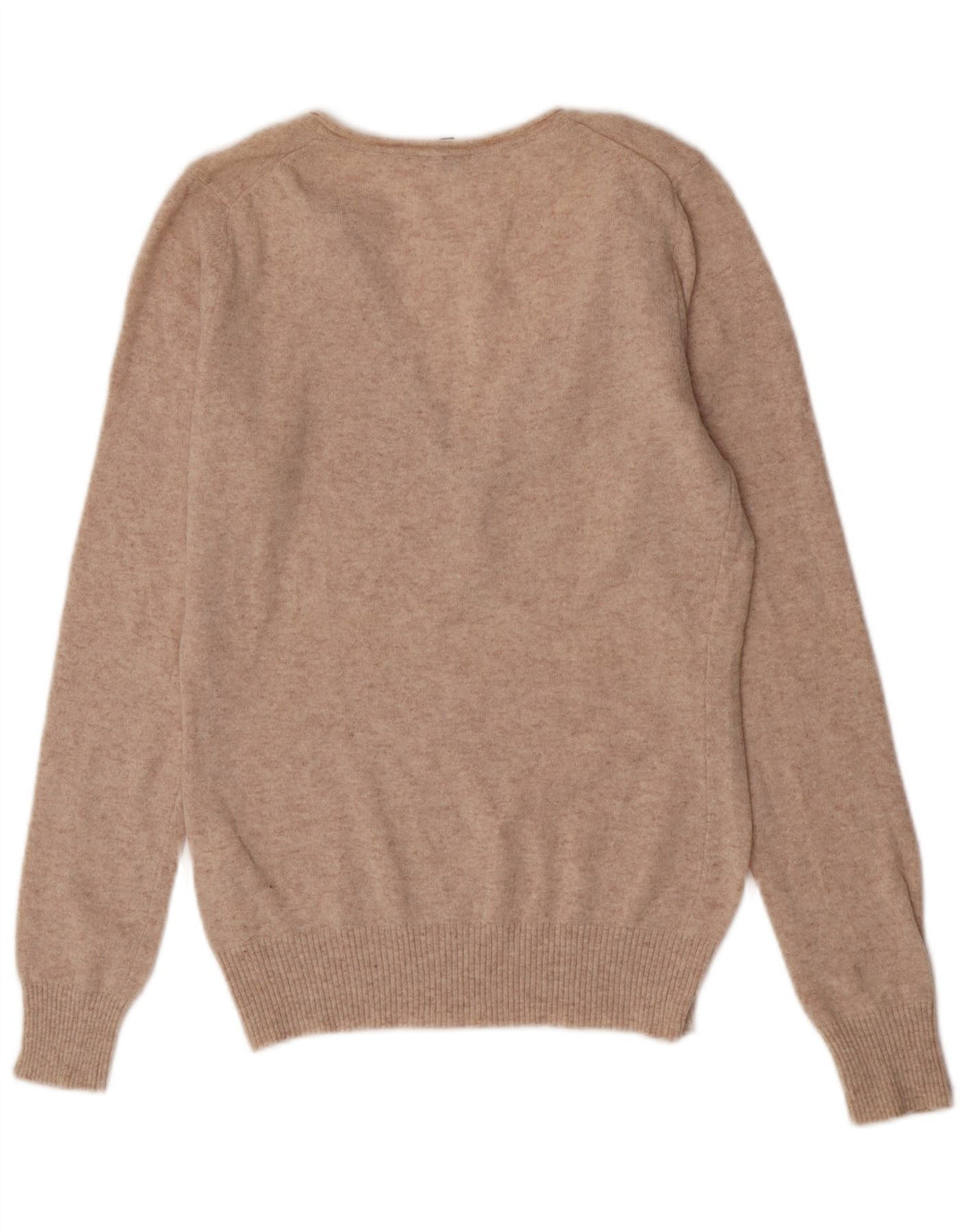 Maglione da donna con scollo a V Benetton UK 14 Large Beige Lana