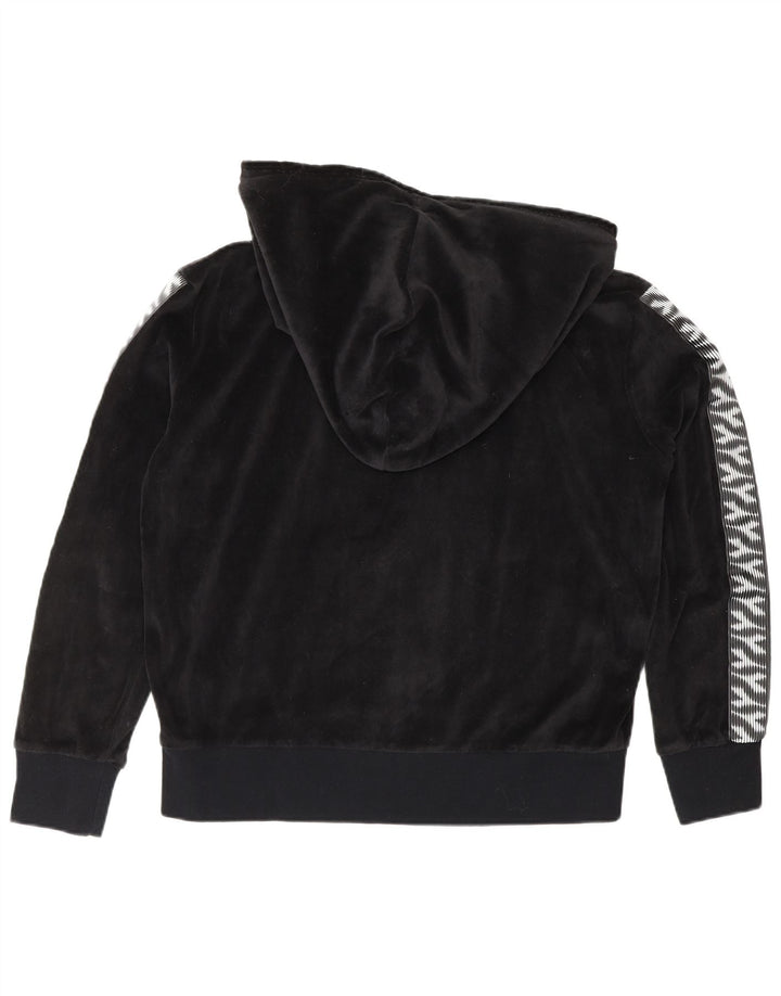 DIADORA Tuta intera oversize da donna in velluto UK 10 Small Nera