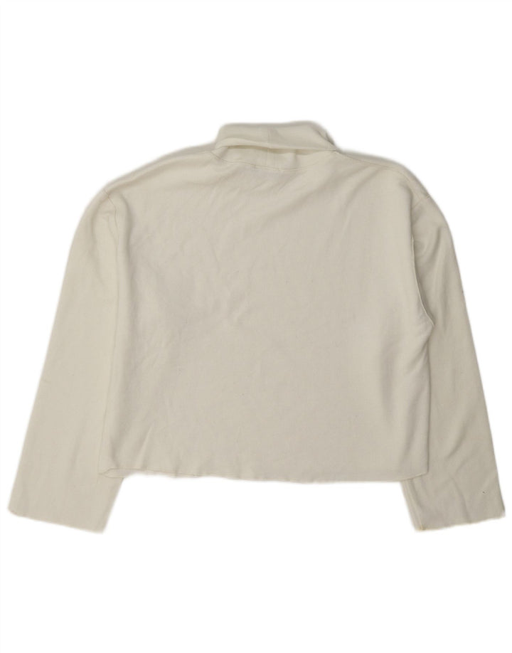 Maglione corto oversize a collo alto da donna Zara UK 10 piccolo bianco