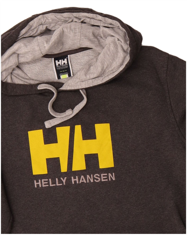Felpa con cappuccio grafica da uomo Helly Hansen XL in cotone grigio