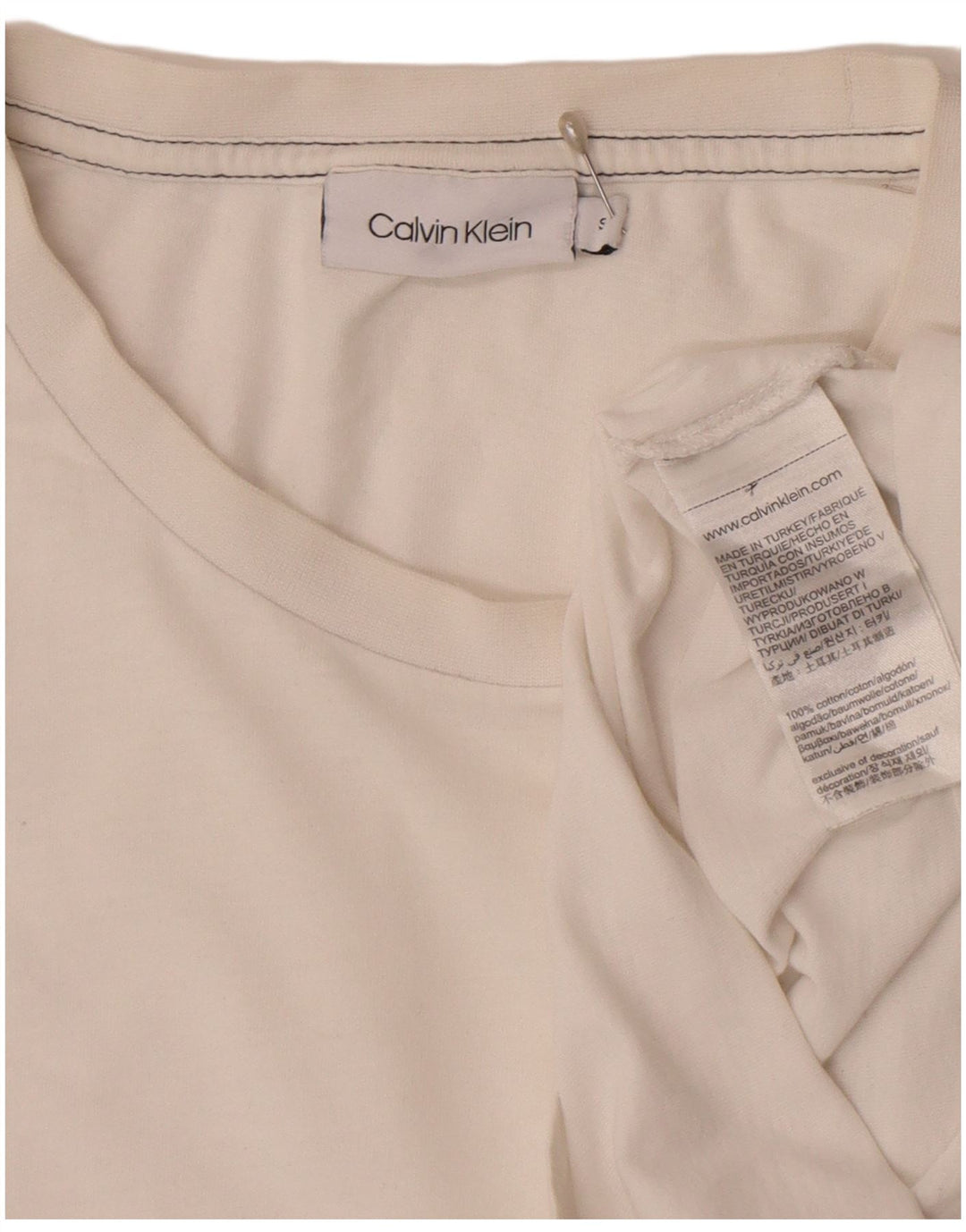 T-shirt da uomo Calvin Klein Top Small in cotone bianco