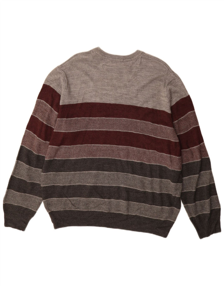 Maglione maglione girocollo da uomo Dockers XL acrilico a righe multicolore