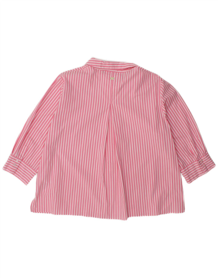 JOOP Camicia da donna con maniche a 3/4 Camicetta UK 14 Cotone gessato rosa medio