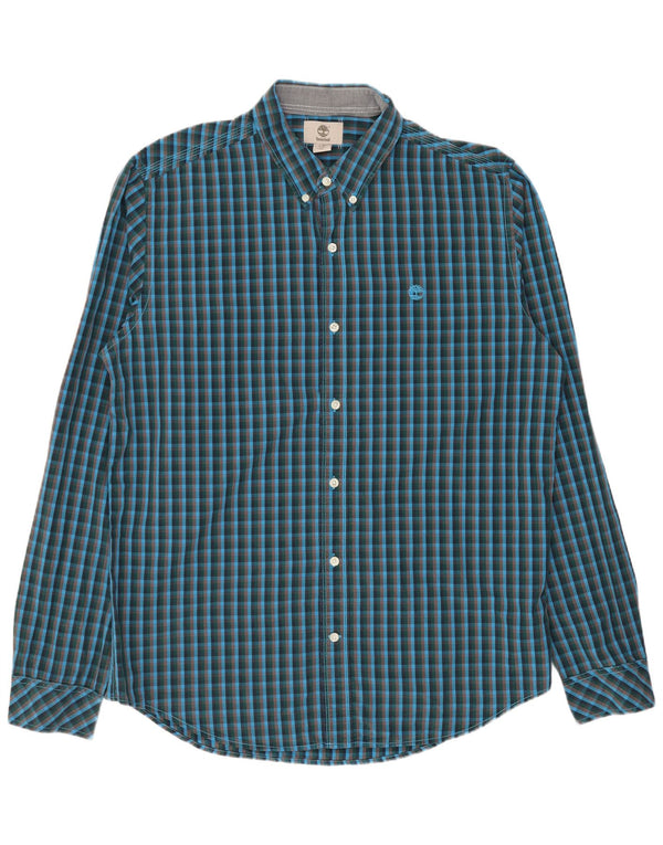 TIMBERLAND Camicia slim fit da uomo in cotone a quadri blu grandi