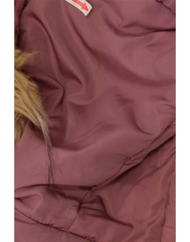 Cappotto imbottito con cappuccio per ragazze Dkny 10-11 anni in poliestere rosa medio