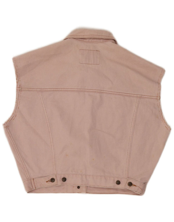 Gilet in denim da donna Laura Biagiotti UK 14 cotone rosa medio