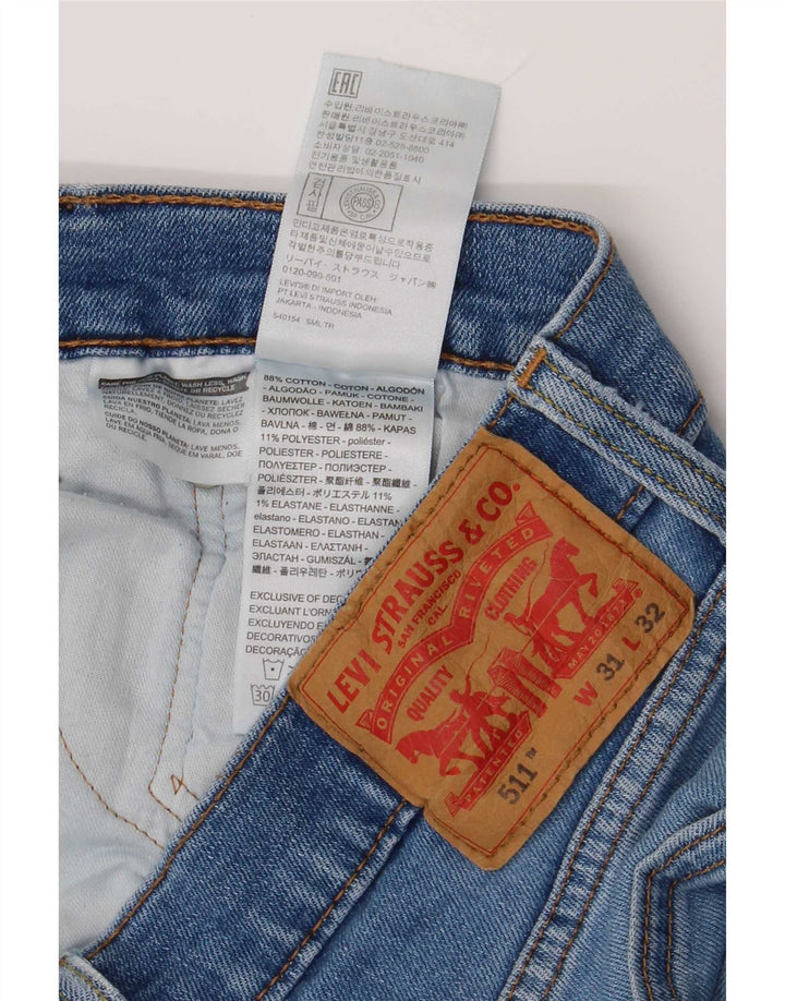 Levi's Uomo 511 Slim Jeans W31 L32 Cotone Blu