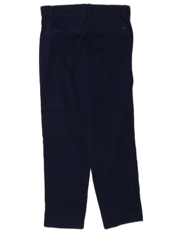 Pantaloni chino dritti da donna Tommy Hilfiger UK 10 Small W27 L26 Blu navy
