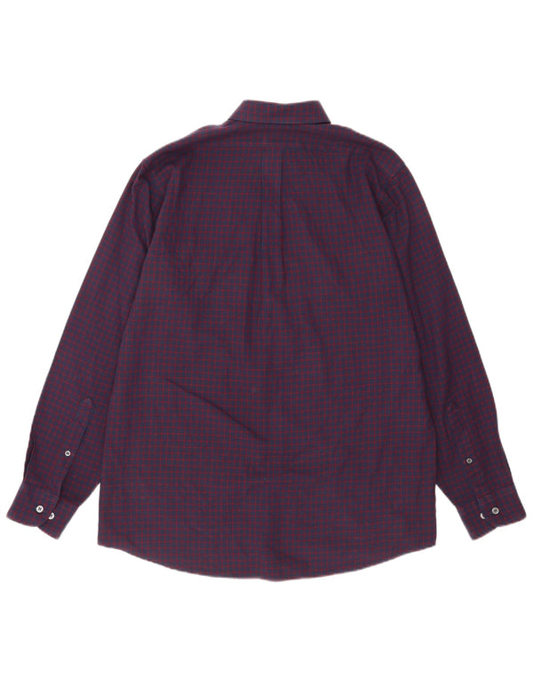 Camicia da uomo Pringle piccola in poliestere a quadretti viola